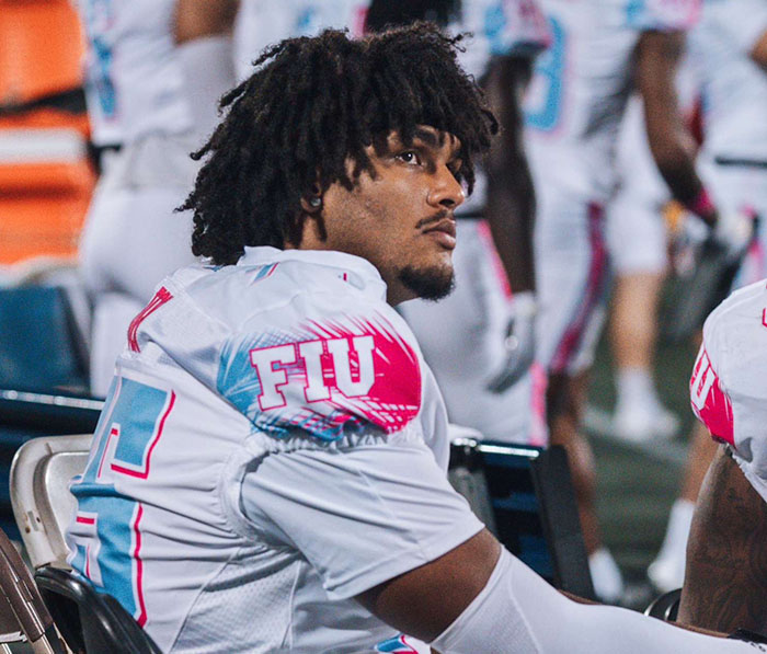 College Football Player at FIU vs. Sam Houston Game.