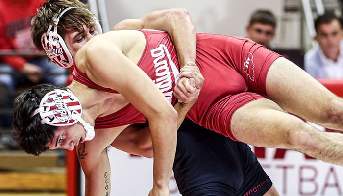 Anthony Bahl wrestles at Indiana University