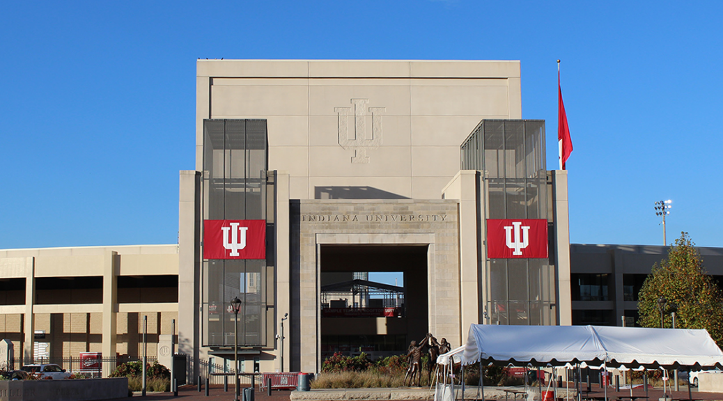 The entrance to Memorial Stadium.