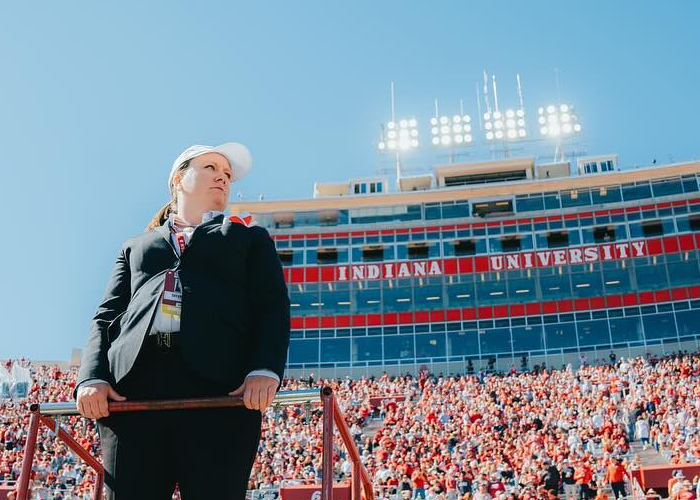 Dr. Tiffany Galus, Co-director of the Marching Hundred