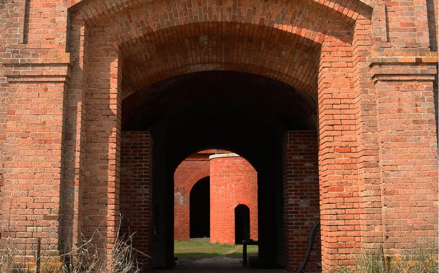 View through a tunnel at Fort Massachusetts